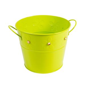 Balde De Lat&oacute;n Verde Con Gemas